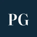 Monograma con las iniciales de Prudencio González Fincas, administrador de fincas en Barcelona